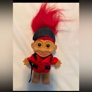 Vintage 1991 Troll Doll Red Hair Ninja Outfit Original Norfin
